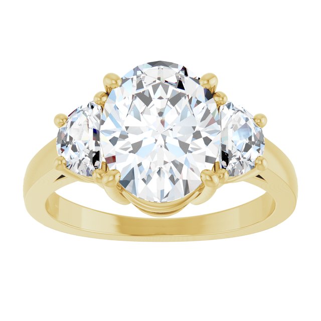 14K Yellow 10x8 mm Oval Engagement Ring Mounting variant--Oval variant--2CT variant--14K-yellow-gold