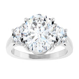 14K White 11x9 mm Oval Engagement Ring Mounting variant--Oval variant--5CT variant--14K-white-gold