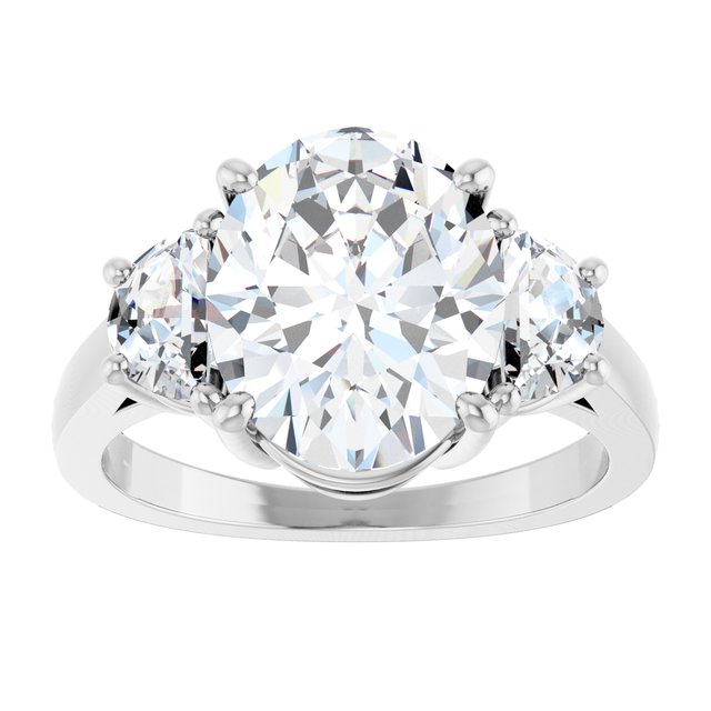 14K White 11x9 mm Oval Engagement Ring Mounting variant--Oval variant--5CT variant--14K-white-gold