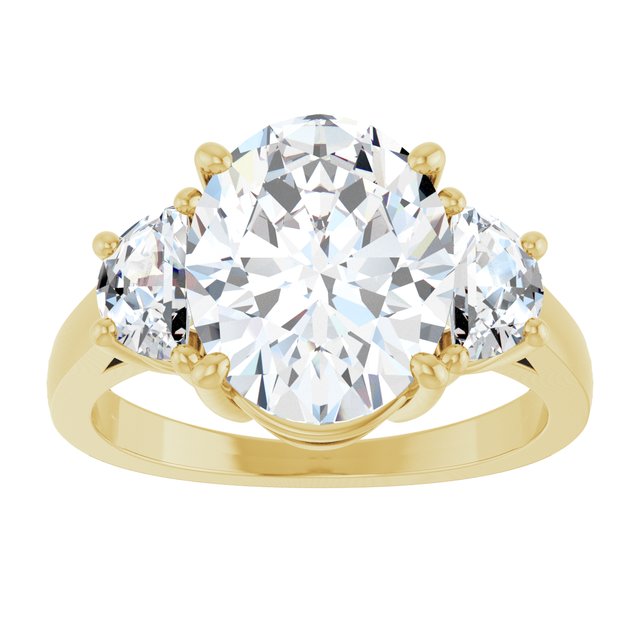 14K Yellow 11x9 mm Oval Engagement Ring Mounting variant--Oval variant--5CT variant--14K-yellow-gold