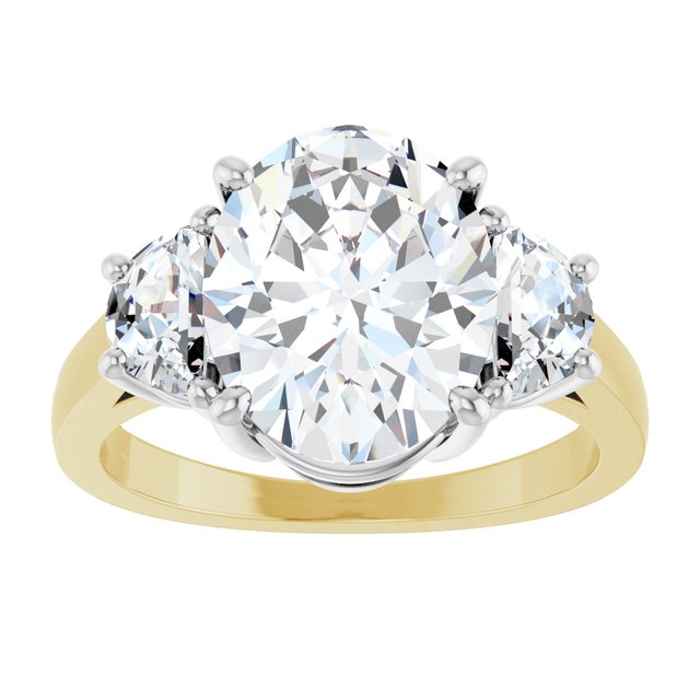 14K Yellow & White 11x9 mm Oval Engagement Ring Mounting/white-gold/white-gold variant--Oval variant--5CT variant--14K-yellow/white-gold