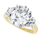 Three-stone half-moon engagement ring in 14K gold, diamond center, close-up of half-moon stones/white-gold/white-gold variant--Oval variant--5CT variant--14K-yellow/white-gold