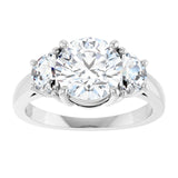 14K White 8 mm Round Engagement Ring Mounting variant--Round variant--2CT variant--14K-white-gold