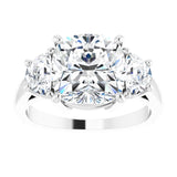 14K White 9 mm Cushion Engagement Ring Mounting variant--Cushion variant--4CT variant--14K-white-gold