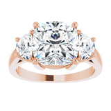 14K Rose 9 mm Cushion Engagement Ring Mounting variant--Cushion variant--4CT variant--14K-rose-gold