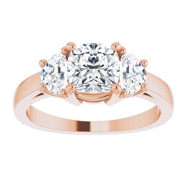 14K Rose 6 mm Cushion Engagement Ring Mounting variant--Cushion variant--1CT variant--14K-rose-gold
