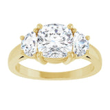 14K Yellow 7 mm Cushion Engagement Ring Mounting variant--Cushion variant--2CT variant--14K-yellow-gold