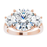 14K Rose 11 mm Round Engagement Ring Mounting variant--Round variant--5CT variant--14K-rose-gold