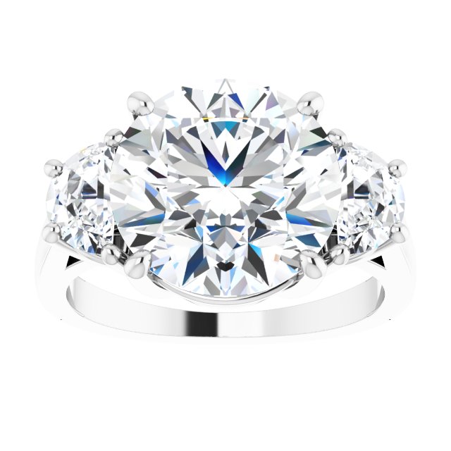 14K White 11 mm Round Engagement Ring Mounting variant--Round variant--5CT variant--14K-white-gold
