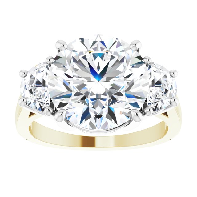 14K Yellow & White 11 mm Round Engagement Ring Mounting/white-gold/white-gold variant--Round variant--5CT variant--14K-yellow/white-gold