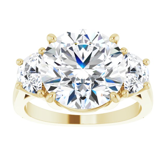 14K Yellow 11 mm Round Engagement Ring Mounting variant--Round variant--5CT variant--14K-yellow-gold