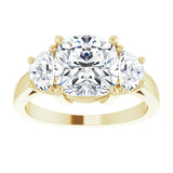 14K Yellow 8 mm Cushion Engagement Ring Mounting variant--Cushion variant--3CT variant--14K-yellow-gold