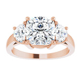 14K Rose 8 mm Cushion Engagement Ring Mounting variant--Cushion variant--3CT variant--14K-rose-gold