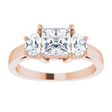 14K Rose 5.5 mm Square Engagement Ring Mounting variant--Square variant--1CT variant--14K-rose-gold