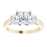 14K Yellow & White 5.5 mm Square Engagement Ring Mounting/white-gold/white-gold variant--Square variant--1CT variant--14K-yellow/white-gold