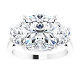 14K White 10 mm Cushion Engagement Ring Mounting variant--Cushion variant--5CT variant--14K-white-gold