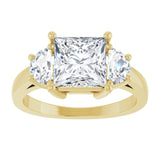 14K Yellow 7 mm Square Engagement Ring Mounting variant--Square variant--2CT variant--14K-yellow-gold