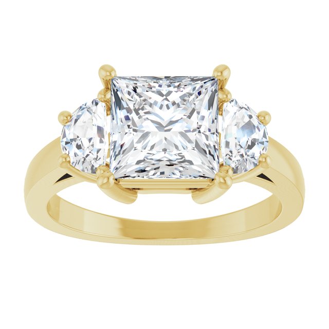 14K Yellow 7 mm Square Engagement Ring Mounting variant--Square variant--2CT variant--14K-yellow-gold