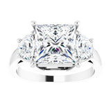 14K White 8 mm Square Engagement Ring Mounting variant--Square variant--3CT variant--14K-white-gold