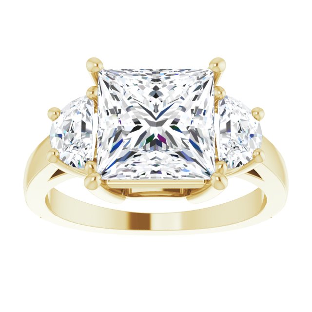 14K Yellow 8 mm Square Engagement Ring Mounting variant--Square variant--3CT variant--14K-yellow-gold