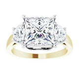 14K Yellow & White 8 mm Square Engagement Ring Mounting/white-gold/white-gold variant--Square variant--3CT variant--14K-yellow/white-gold