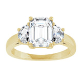 14K Yellow 8x6 mm Emerald Engagement Ring Mounting variant--Emerald variant--2CT variant--14K-yellow-gold