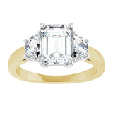 14K Yellow & White 8x6 mm Emerald Engagement Ring Mounting/white-gold/white-gold variant--Emerald variant--2CT variant--14K-yellow/white-gold