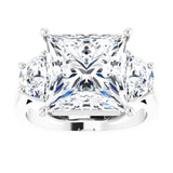 14K White 10 mm Square Engagement Ring Mounting variant--Square variant--5CT variant--14K-white-gold