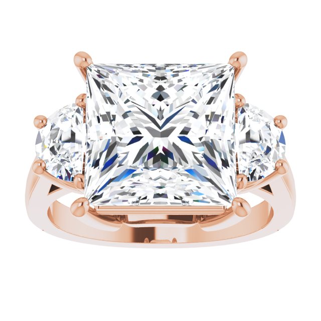 14K Rose 10 mm Square Engagement Ring Mounting variant--Square variant--5CT variant--14K-rose-gold
