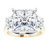 14K Yellow & White 10 mm Square Engagement Ring Mounting/white-gold/white-gold variant--Square variant--5CT variant--14K-yellow/white-gold