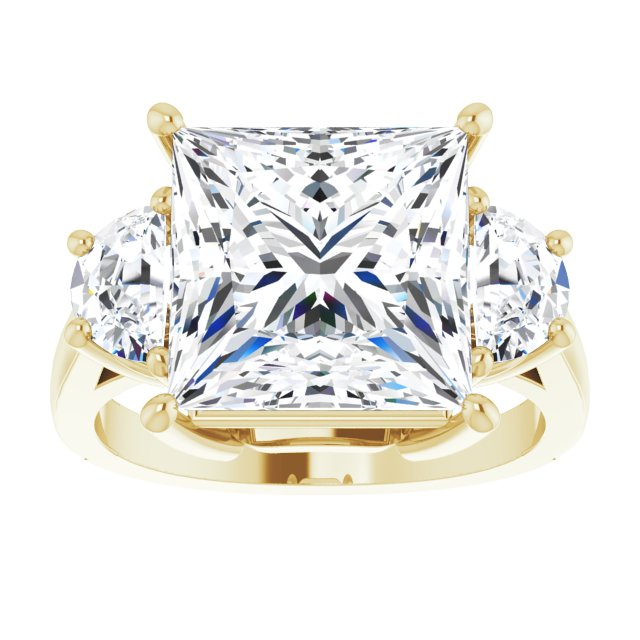 14K Yellow 10 mm Square Engagement Ring Mounting variant--Square variant--5CT variant--14K-yellow-gold