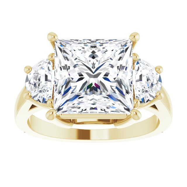 14K Yellow 9 mm Square Engagement Ring Mounting variant--Square variant--4CT variant--14K-yellow-gold