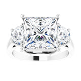 14K White 9 mm Square Engagement Ring Mounting variant--Square variant--4CT variant--14K-white-gold