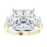 14K Yellow & White 9 mm Square Engagement Ring Mounting/white-gold/white-gold variant--Square variant--4CT variant--14K-yellow/white-gold