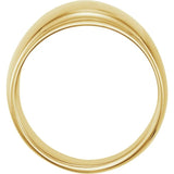 Minimalist cigar band ring with smooth interior and substantial width. Side profile
