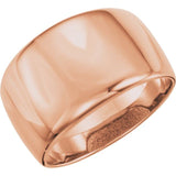 Sculptural wide rose gold band ring designed for everyday wear variant--14K-rose-gold