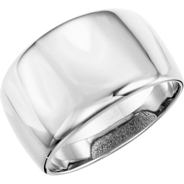 Modern cigar band ring in 14K white gold, solid metal construction variant--14K-white-gold variant--Sterling-silver