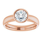 14K rose gold 1 CT Round Bezel-Set Solitaire Engagement Ring Setting