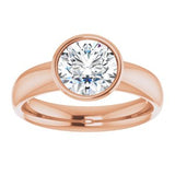 14K rose gold 1.5CT Round Bezel-Set Solitaire Engagement Ring Setting/2-CT.5CT variant--Round variant--1.5CT variant--14K-rose-gold