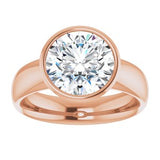 14K rose gold 3CT Round Bezel-Set Solitaire Engagement Ring Setting variant--Round variant--4CT variant--14K-rose-gold