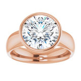 14K rose gold 4CT Round Bezel-Set Solitaire Engagement Ring Setting variant--Round variant--3CT variant--14K-rose-gold