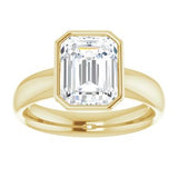 14K yellow gold 3CT Emerald Bezel-Set Solitaire Engagement Ring Setting variant--Emerald variant--3CT variant--14K-yellow-gold