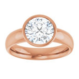 14K rose gold 2CT Round Bezel-Set Solitaire Engagement Ring Setting variant--Round variant--2CT variant--14K-rose-gold