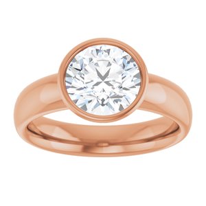 14K rose gold 2CT Round Bezel-Set Solitaire Engagement Ring Setting variant--Round variant--2CT variant--14K-rose-gold