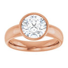 14K rose gold 2 CT Round Bezel-Set Solitaire Engagement Ring Setting
