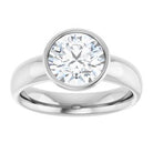 14K white gold 2 CT Round Bezel-Set Solitaire Engagement Ring Setting