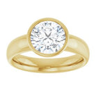 14K yellow gold 2 CT Round Bezel-Set Solitaire Engagement Ring Setting