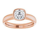 14K rose gold 1CT Cushion Bezel-Set Solitaire Engagement Ring Setting variant--Cushion variant--1CT variant--14K-rose-gold