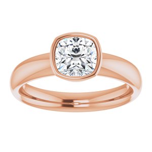 14K rose gold 1CT Cushion Bezel-Set Solitaire Engagement Ring Setting variant--Cushion variant--1CT variant--14K-rose-gold