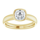14K yellow gold 1CT Cushion Bezel-Set Solitaire Engagement Ring Setting variant--Cushion variant--1CT variant--14K-yellow-gold